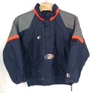 Starter Denver Broncos Jacket Mens Extra Large Navy Blue NFL Pro Line